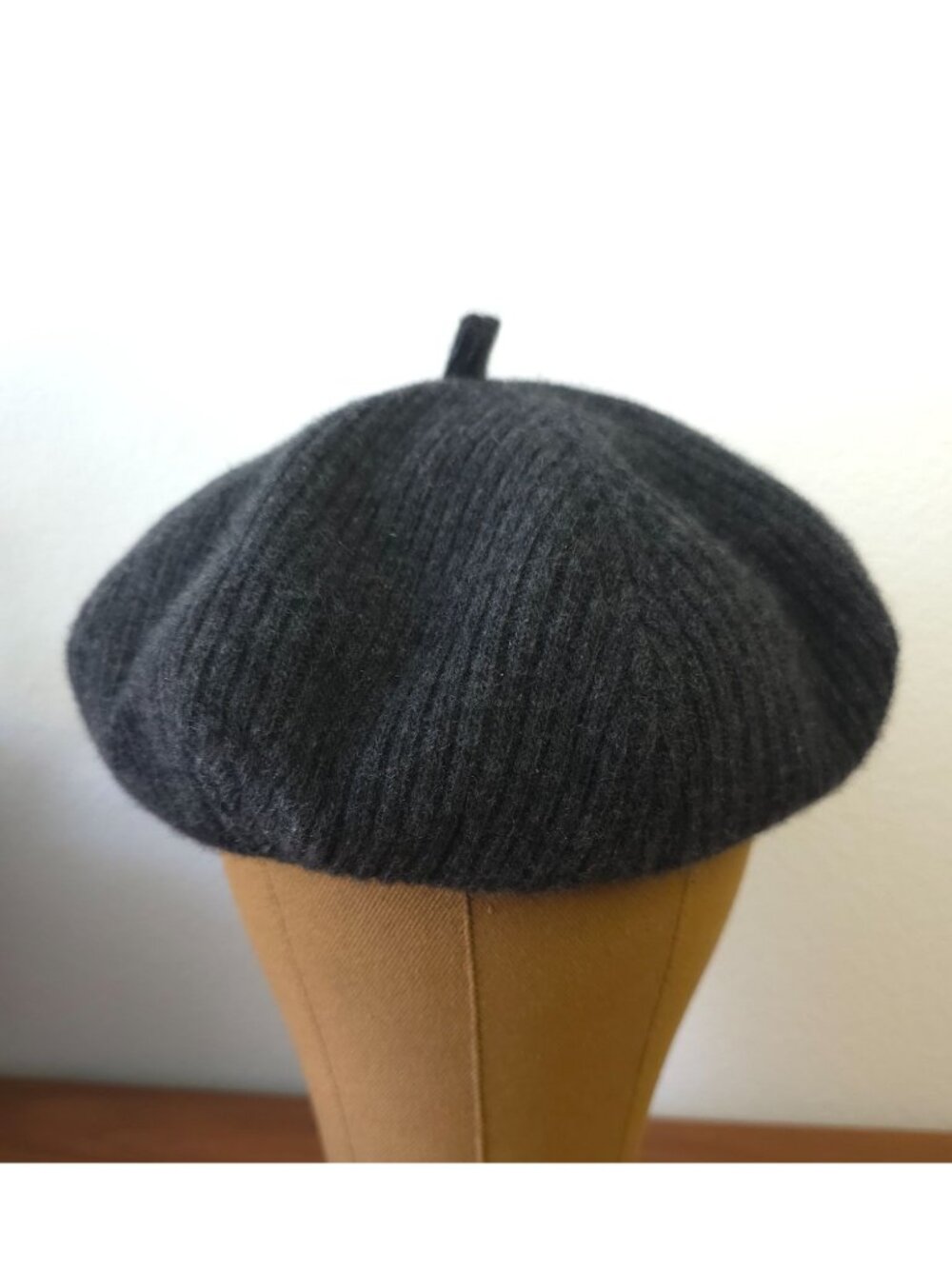 Vtg Kokin New York Ribbed Gray 100% Cashmere Beret Hat Sz 7-1/4 - Made In USA